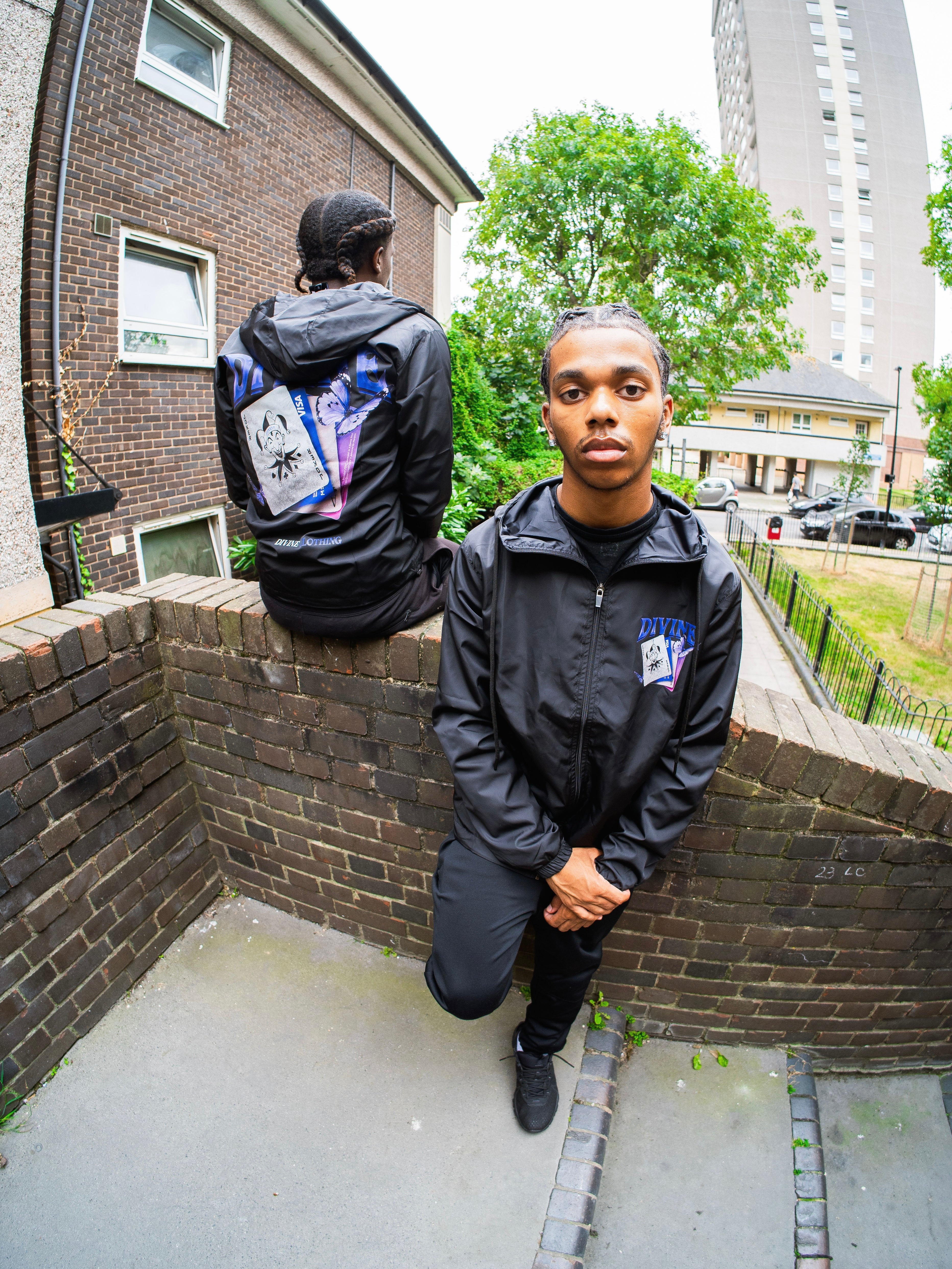 eye catching graphic streetwear windbreaker under £40 that's waterproof and wind repellent