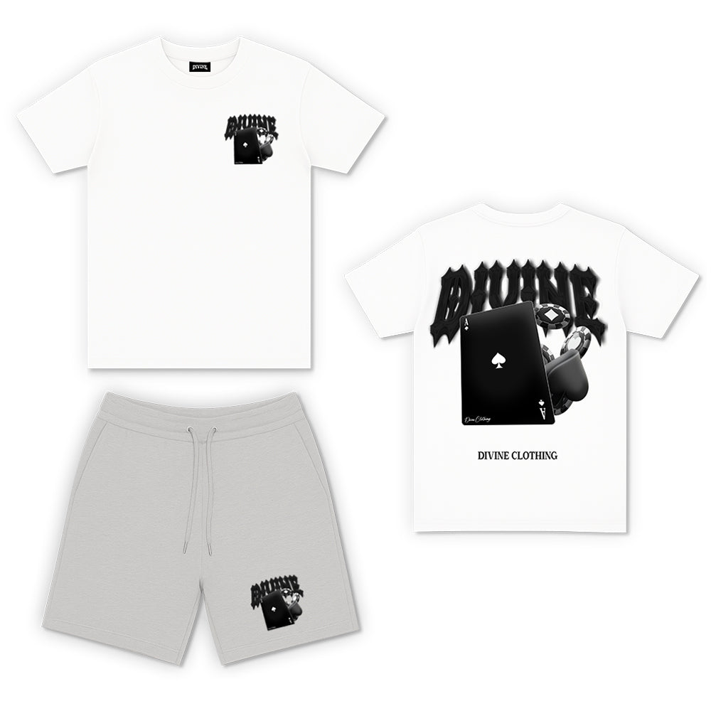 ACE SHORTS SET - WHITE/GREY