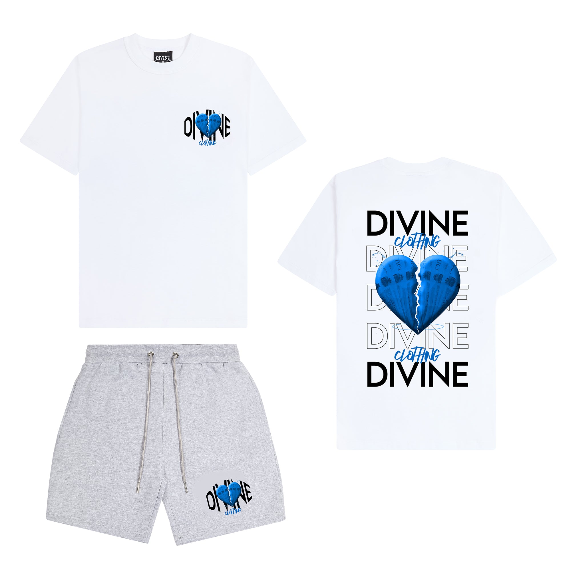 DESIRE SHORTS SET - GREY/WHITE