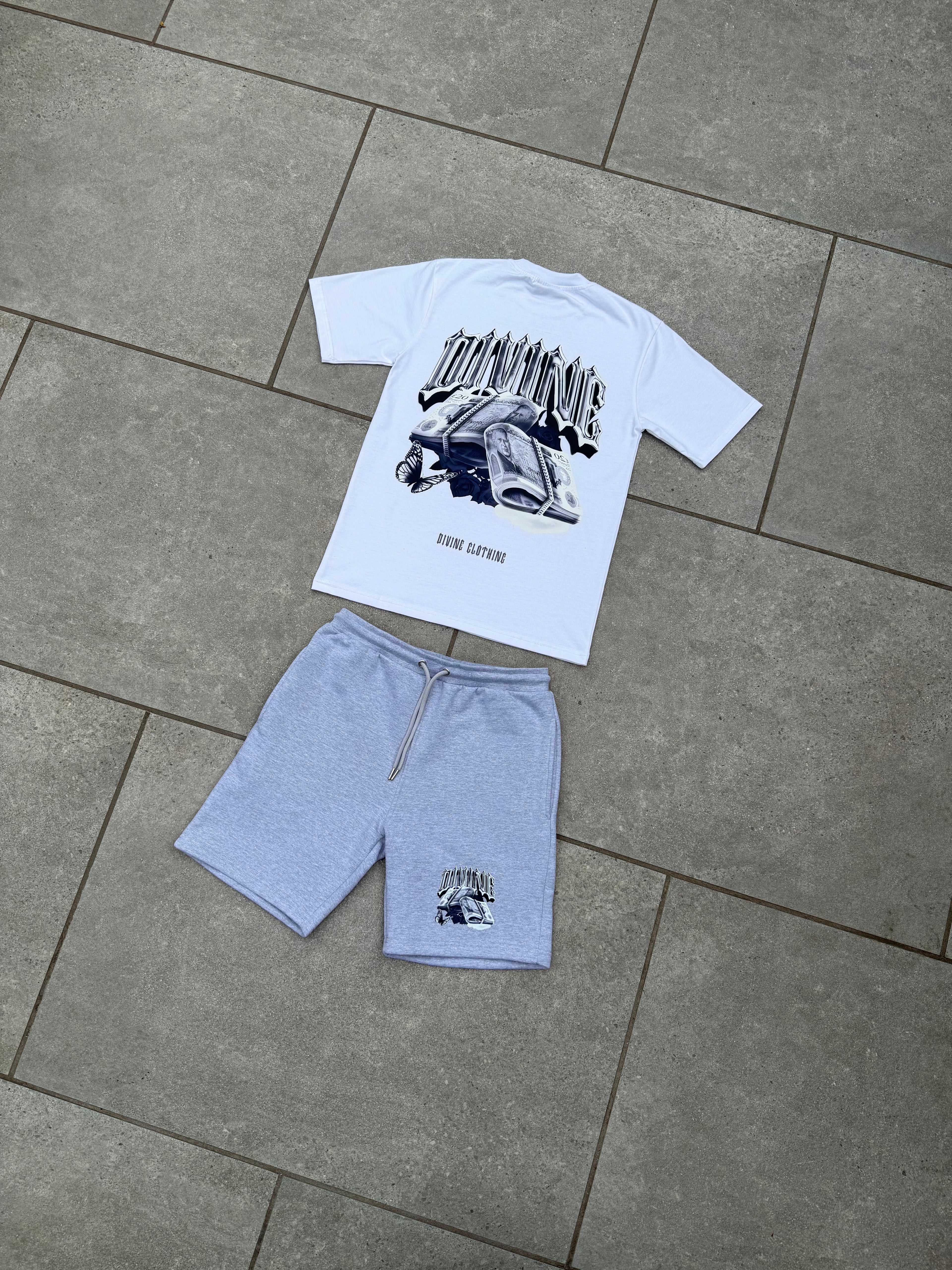 PINNACLE SHORTS SET - WHITE/GREY