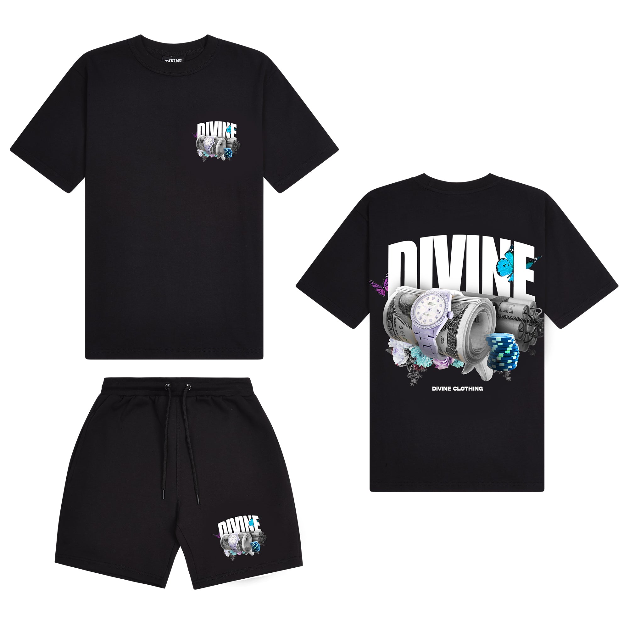 LAVISH SHORTS SET - BLACK