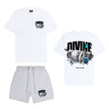 LAVISH SHORTS SET - GREY/WHITE