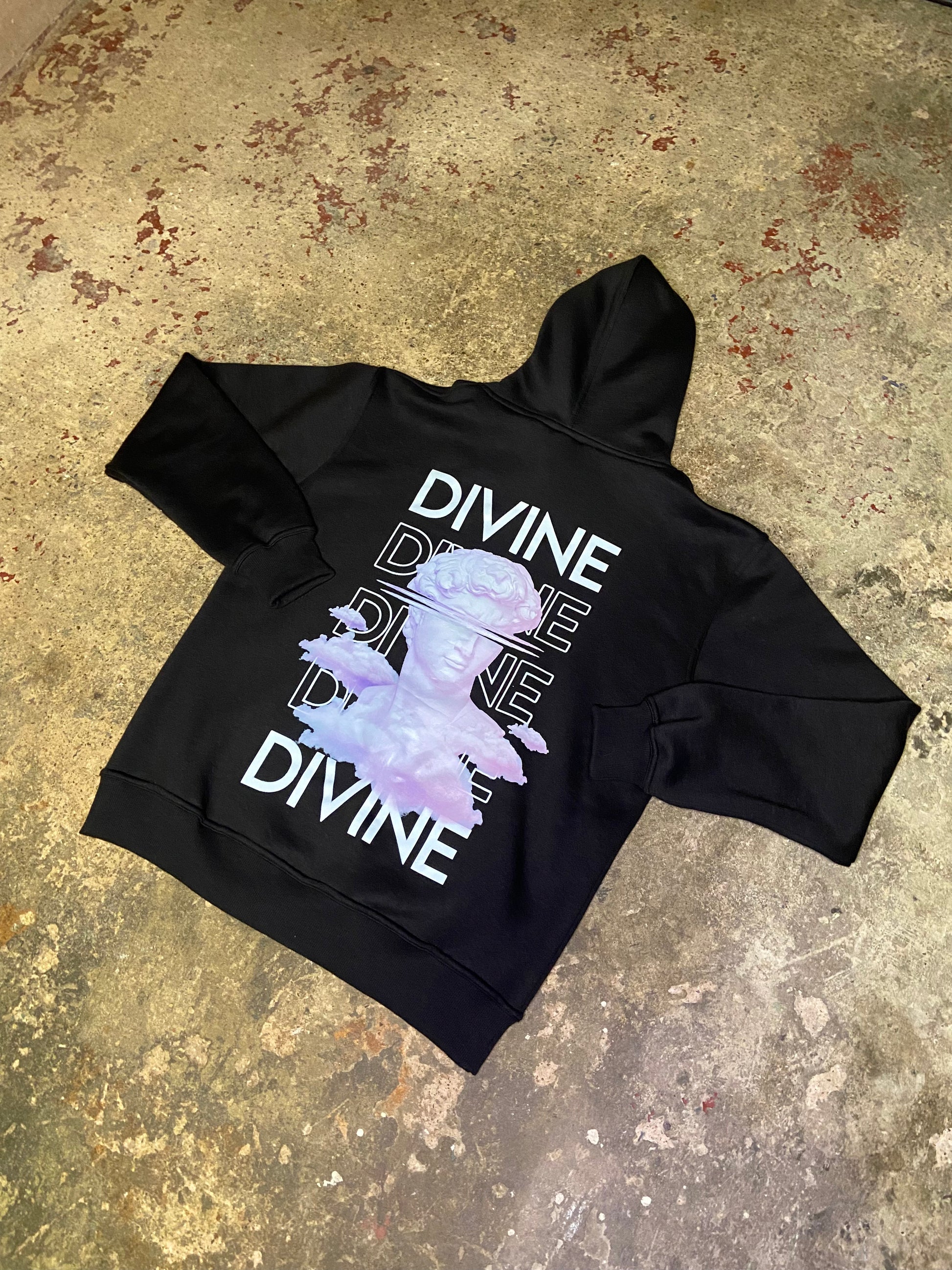 Biblical david streetwear graphic hoodie black from divine clothing uk